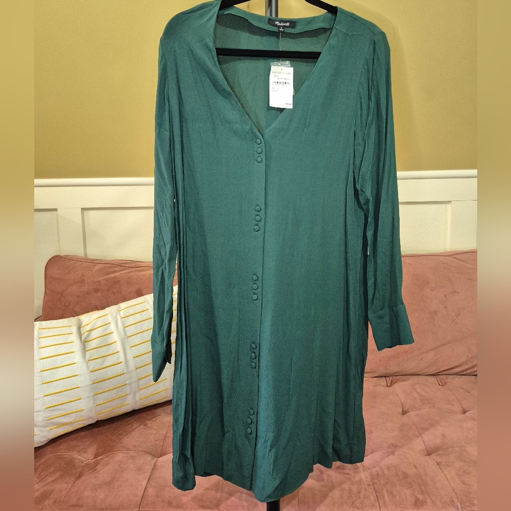 Madewell Deep Green Button-Down Blouse